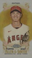 2021 Topps Allen & Ginter Chrome #25 Shohei Ohtani Mini-Gold Refractor Baseball Card
