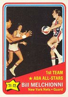 1972 Topps #253 Bill Melchionni Aba All-Stars Basketball Card