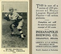 1916 Indianapolis Brewing #133 Rube Oldring Baseball Card