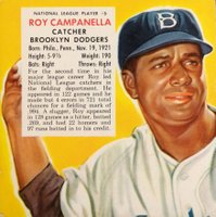 1953 Red Man Tobacco #5 Roy Campanella Hand Cut-Without Tab Baseball Card
