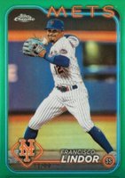 2024 Topps Chrome #137 Francisco Lindor Green Refractor Baseball Card