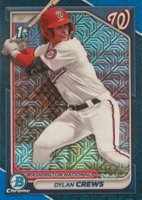 2024 Bowman Mega Box Chrome Prospects #23 Dylan Crews Blue Refractor Baseball Card