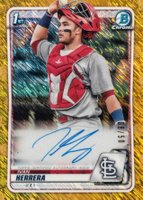 2020 Bowman Chrome Prospect Autographs #CPAIH Ivan Herrera Gold Shimmer Baseball Card