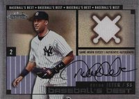 2002 Fleer Showcase Baseball's Best # Derek Jeter Memorabilia Autograph-Silver Baseball Card