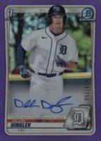 2020 Bowman Draft Chrome Draft Picks Autographs #CDADD Dillon Dingler Purple Refractor Baseball Card