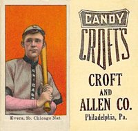 1909 Croft's Candy # Johnny Evers Baseball Card
