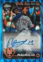 2024 Topps Chrome Update Chrome Baseball Update Series Autographs #ACRM Ronny Mauricio Blue Raywave Baseball Card