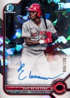 2022 Bowman Chrome Prospect Autographs #CPAED Elly de La Cruz Atomic Refractor Baseball Card