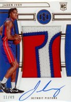 2022 Panini National Treasures #145 Jaden Ivey Patch Autograph-Bronze Basketball Card