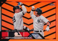 2023 Topps Update #US269 Aaron Judge/Anthony Volpe Orange & Black Foil Baseball Card