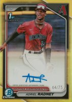 2024 Bowman Chrome Prospect Autographs #CPAAR Adriel Radney Yellow Refractor Baseball Card
