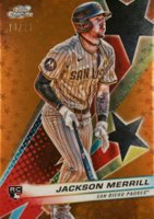 2024 Topps Chrome Cosmic Starfractor #100 Jackson Merrill Orange Galactic Baseball Card