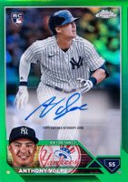 2023 Topps Chrome Update Autograph #ACAV Anthony Volpe Green Baseball Card