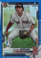2021 Bowman 1st Edition #BFE71 Blaze Jordan Blue Foil Baseball Card