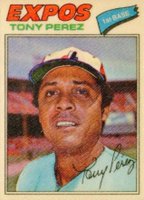 1977 Topps Cloth Stickers #37 Tony Perez Baseball Card