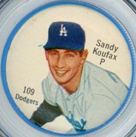 1962 Shirriff Coins #109 Sandy Koufax Baseball Card