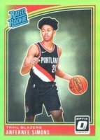 2018 Panini Donruss Optic #186 Anfernee Simons Lime Green Basketball Card