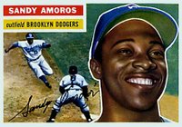 1956 Topps #42 Sandy Amoros White Back Baseball Card