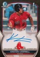 2023 Bowman Draft Chrome Prospect Autograph #CDAKCA Kristian Campbell Black Baseball Card