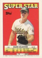 1988 Topps Stickercard #36 Mark McGwire M.Dunne-132/G.Braggs-197 Baseball Card