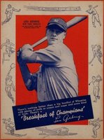 1936 Wheaties-Series 4 # Lou Gehrig Baseball Card