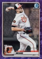 2020 Bowman Chrome #12 John Means Purple Refractor Baseball Card