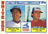 1984 Topps #216 White Sox Batting & Pitching Leaders Baseball Card