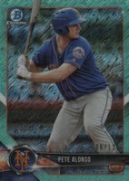 2018 Bowman Prospects Chrome #137 Pete Alonso Aqua Shimmer Refractor Baseball Card