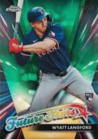 2024 Topps Chrome Update Future Stars #FSU14 Wyatt Langford Green Refractor Baseball Card