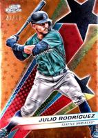 2024 Topps Chrome Cosmic Starfractor #29 Julio Rodriguez Orange Galactic Baseball Card