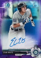 2017 Bowman Draft Chrome Draft Picks Autographs  #CDAEW Evan White Purple Refractor Baseball Card