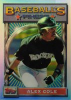 1993 Finest #12 Alex Cole Refractor Baseball Card