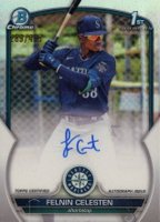 2023 Bowman Chrome Prospect Autographs #CPAFC Felnin Celesten Refractor Baseball Card