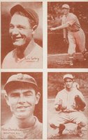 1929 Exhibits Postcard Back 4-on-1 # Lou Gehrig/Lefty Grove/Pete Donahue/Mickey Cochrane Baseball Card
