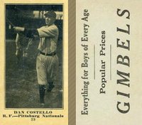 1916 Gimbels #39 Dan Costello Baseball Card