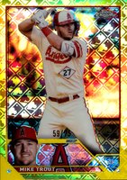 2023 Topps Chrome Logofractor Edition #27 Mike Trout Yellow Refractor Baseball Card