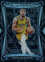 2023 Panini Obsidian #161 Tyrese Haliburton Electric Etch Blue Basketball Card