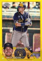 2023 Topps Chrome Logofractor Edition #170 Brice Turang Yellow Refractor Baseball Card