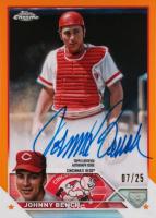 2023 Topps Chrome Topps Chrome Legends Autograph #CLAJB Johnny Bench Orange Baseball Card