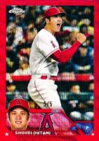 2023 Topps Chrome #17 Shohei Ohtani Red Wave Refractor Baseball Card