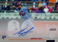 2022 Topps Stadium Club Chrome Autographs #ROY Royce Lewis Orange Refractor Baseball Card