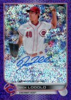 2022 Topps Chrome Rookie Autographs #RANL Nick Lodolo Purple Speckle Refractor Baseball Card