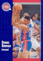 1991 Fleer #63 Dennis Rodman Basketball Card