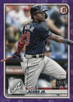 2020 Bowman #27 Ronald Acuna Jr. Purple Baseball Card
