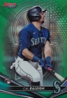 2022 Bowman's Best #6 Cal Raleigh Green Refractor Baseball Card