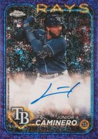 2024 Topps Chrome Rookie Autographs #RAJCA Junior Caminero Purple Speckle Refractor Baseball Card