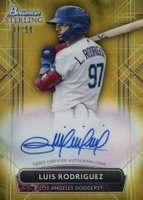 2022 Bowman Sterling Prospect Autographs #PALR Luis Rodriguez Gold Refractor Baseball Card