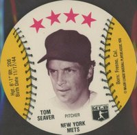 1976 Isaly's Sweet William Disc # Tom Seaver Baseball Card