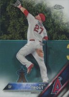 2016 Topps Chrome #1 Mike Trout Jumping Baseball Card