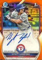 2023 Bowman Draft Chrome Prospect Autograph #CDAWL Wyatt Langford Orange Baseball Card